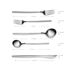 Karaca Orion Silver Besteckset, 60-teilig für 12 Personen