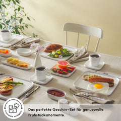 Karaca Stream Pure Cubique Frühstücksset für 6 Personen, 35-teilig