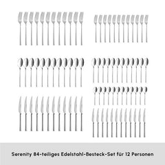 Karaca Serenity Elegance 12-Personen 84-Teiliges Besteckset