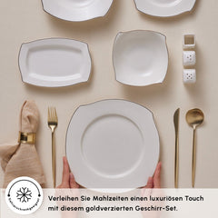 Karaca Wave 53‑teiliges Tafelservice für 12 Personen