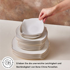 Karaca Wave 53‑teiliges Tafelservice für 12 Personen