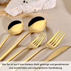 Karaca Orion Gold Besteckset für 6 Personen, 30-teilig