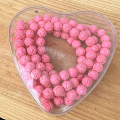 Tesbih, chapelet parfumé à la rose dans une boîte cœur, rose