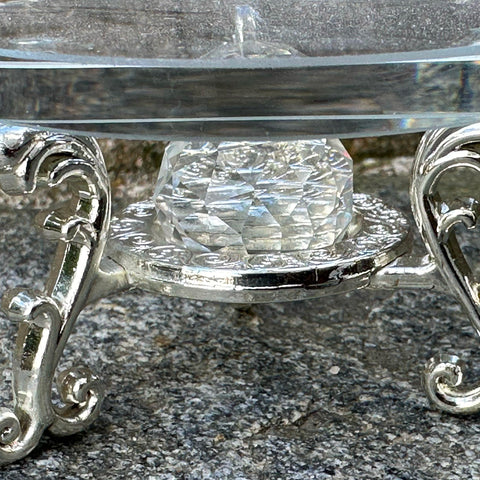 Doppelter Kristallglas-Silber-Ringhochhalter, Ringablage
