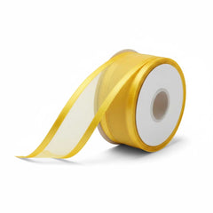 Organza Satinband Gelb – 25 mm Breite (Preis pro Meter)