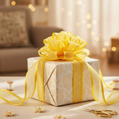 Organza Satinband Gelb – 25 mm Breite (Preis pro Meter)