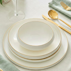 Karaca Stream Bone Sunset Gold Tafelservice, 53-teilig