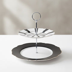 Karaca Romantische Schwarz Gestreifte Tiered Cookie Halter