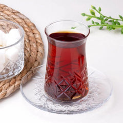 Pasabahce Timeless Teeset 12-teilig – Teegläser mit Untertassen für 6 Personen