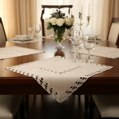 „Natural Linen“ Tischdecke – Hellbraun, Leinen-Optik