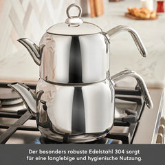 Karaca Urban Midi Teekannen-Set aus Edelstahl, 3-teilig