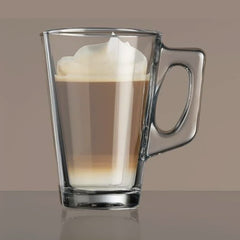 Pasabahce Vela Teeglas mit Henkel, 2er Set, Latte Macchiato, Irish Coffee, Punsch, Glühwein, Heiße Schokolade 250ml