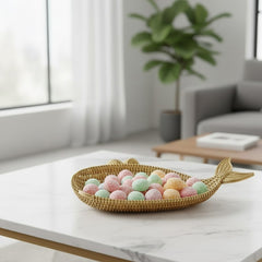 Karaca Nova Whale – Dekorativer Teller in Walform aus Polyserin (41,5 × 21 cm)