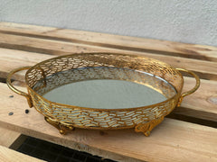 Modernica Ovales Servicetablett mit Griff Gold