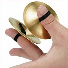 Zil Sarı – 2 Paar Finger Zimbel aus Messing (Bauchtanz / Tingsha / Spiritual)