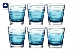 Leonardo Trinkglas Vario Struttura 250 ml, 6 Stück, Blau