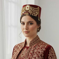 Fes Schmuck – Goldfarbener Fes-Aufsatz für Henna-Abend & Hochzeit