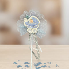 Magnetische Babydekoration „Canım Oğlum“ – Blau, 29 cm, mit Nazar Boncuk