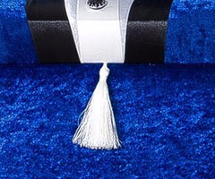 Coffre de mariage en velours figuré pour marié, 2 Ceyiz, bleu