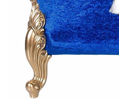 Coffre de mariage en velours figuré pour marié, 2 Ceyiz, bleu