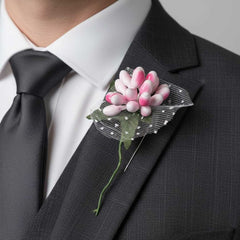 10er Mini Deko-Blumenstrauss – 10 cm Kunstblume mit Tüll und Blättern