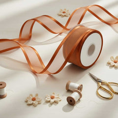 Organza Satinband Cooper – 25 mm Breite (Preis pro Meter)