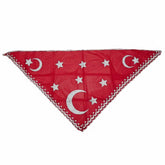 Bräutigam-Tuch Rot – traditionelles dreieckiges Tuch mit Mond- und Sternmotiv ca. 90 cm für Henna-Abend oder Hochzeit