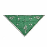 Bräutigam-Tuch Grün – traditionelles dreieckiges Tuch mit silbernen Motiven ca. 140 cm für Henna-Abend oder Hochzeit