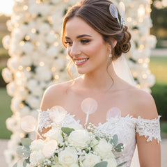 12 Stk. Delikate Deko-Picks "Goldener Tüllzauber" – 13 cm, Ideal für Gastgeschenke & Braut-Accessoires