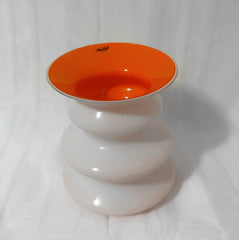 Herstal Neya Vase – Glasvase Weiss/Orange, H 19,5 cm