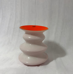 Herstal Neya Vase – Glasvase Weiss/Orange, H 19,5 cm