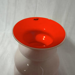Herstal Neya Vase – Glasvase Weiss/Orange, H 19,5 cm