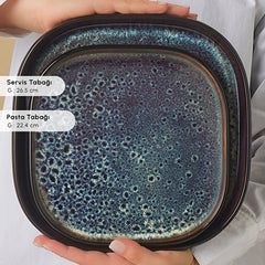 Karaca Earth Collection Galactic Shiny Black Tafelservice für 12 Personen, 55-teilig