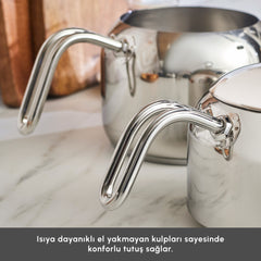 Karaca Urban Midi Teekannen-Set aus Edelstahl – 2-teilig, Silber