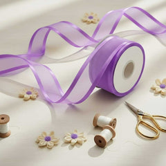 Organza Satinband Lila– 25 mm Breite (Preis pro Meter)