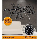 Velours Wandtattoo Luna mit 3115 Stük Kristalstein, 123x63cm