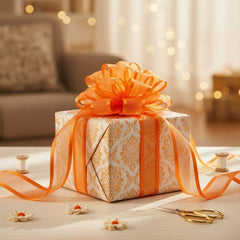 Organza Satinband Orange – 25 mm Breite (Preis pro Meter)