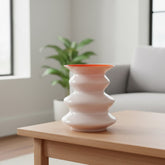 Herstal Neya Vase – Glasvase Weiss/Orange, H 19,5 cm