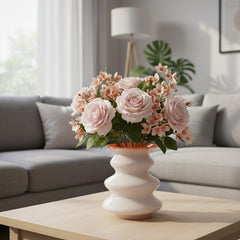 Herstal Neya Vase – Glasvase Weiss/Orange, H 19,5 cm