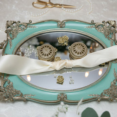 Verlobungstablett "Turkuaz Glanz" – Vintage-Design in Mint & Gold (40x30 cm)