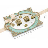 Verlobungstablett mit Ringhalter – Vintage-Design in Mint & Gold (40x30 cm)