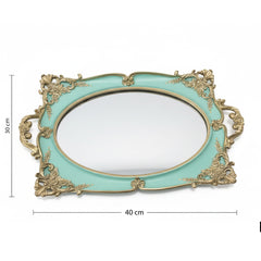 Verlobungstablett "Turkuaz Glanz" – Vintage-Design in Mint & Gold (40x30 cm)