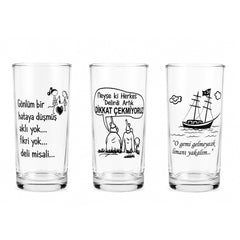 LAV Suma Raki- und Trinkgläser - 6er-Set, 190 ml-mit Text