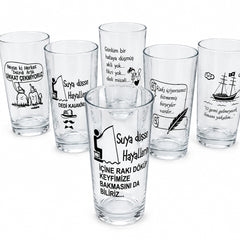 LAV Suma Raki- und Trinkgläser - 6er-Set, 190 ml-mit Text