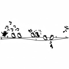 Velours Wandtattoo „Cik Cik“ – Samt Wandsticker 84 × 108 cm, hellblau