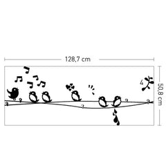 Velours Wandtattoo „Cik Cik“ – Samt Wandsticker 84 × 108 cm, hellblau