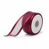 Organza Satinband Bordeauxrot– 25 mm Breite (Preis pro Meter)