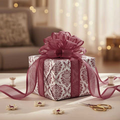 Organza Satinband Bordeauxrot– 25 mm Breite (Preis pro Meter)