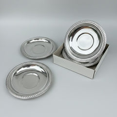 GÜLENC Rostfrei Teeteller-Set – 12 Stück Edelstahl