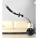 Velours Wandtattoo Zülfikar mit 1051 stück Kristalstein, 66x46,5cm